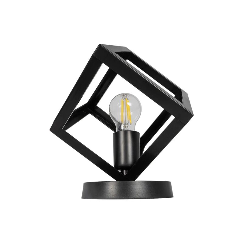 GLOBOSTAR® DISE 203-0272 Μοντέρνο Επιτραπέζιο Φωτιστικό Πορτατίφ με Ντουί 1 x E27 AC 220-240V IP20 – Μαύρο – Μ28 x Π28 x Υ29cm