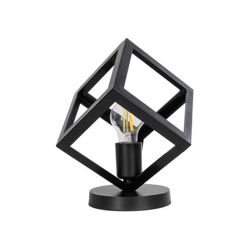 GLOBOSTAR® DISE 203-0272 Μοντέρνο Επιτραπέζιο Φωτιστικό Πορτατίφ με Ντουί 1 x E27 AC 220-240V IP20 – Μαύρο – Μ28 x Π28 x Υ29cm