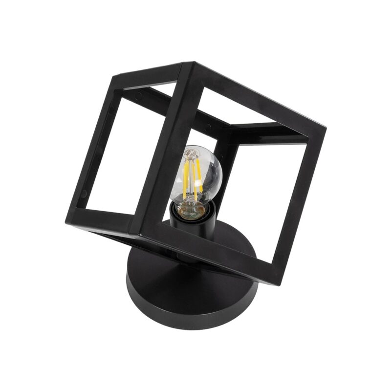 GLOBOSTAR® DISE 203-0272 Μοντέρνο Επιτραπέζιο Φωτιστικό Πορτατίφ με Ντουί 1 x E27 AC 220-240V IP20 – Μαύρο – Μ28 x Π28 x Υ29cm