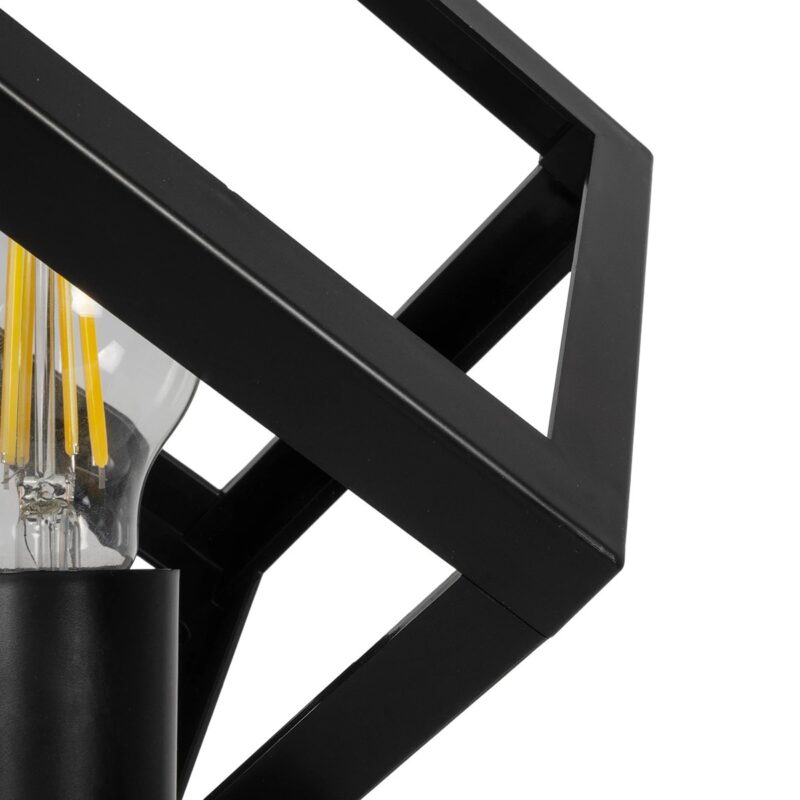 GLOBOSTAR® DISE 203-0272 Μοντέρνο Επιτραπέζιο Φωτιστικό Πορτατίφ με Ντουί 1 x E27 AC 220-240V IP20 – Μαύρο – Μ28 x Π28 x Υ29cm