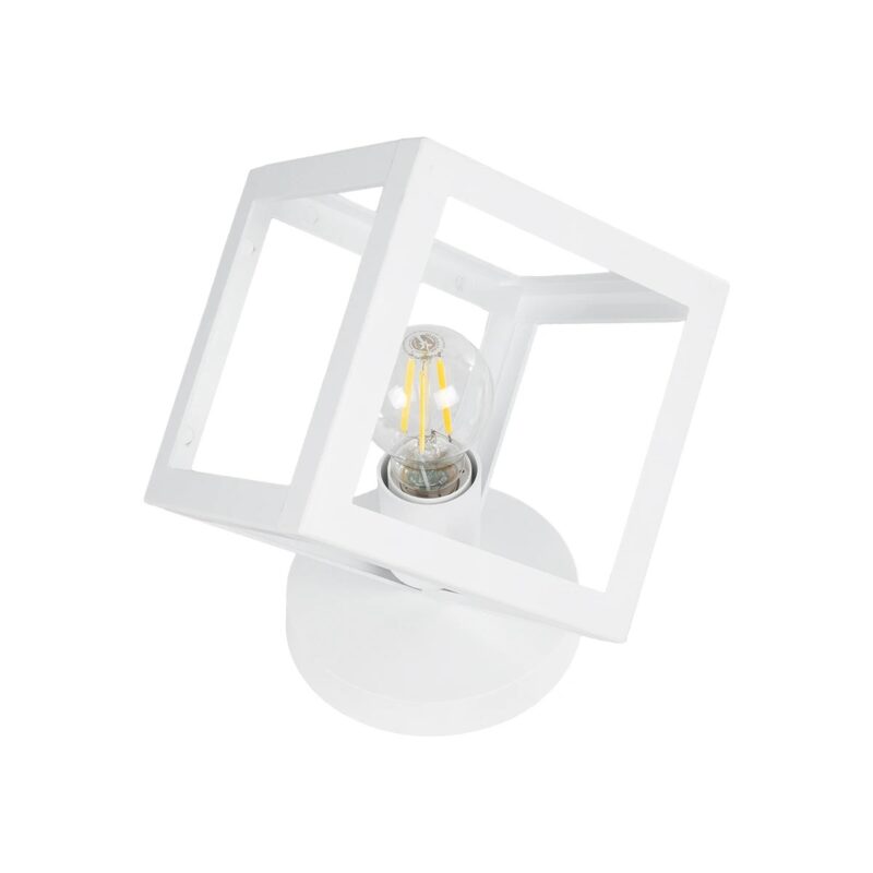 GLOBOSTAR® DISE 203-0273 Μοντέρνο Επιτραπέζιο Φωτιστικό Πορτατίφ με Ντουί 1 x E27 AC 220-240V IP20 – Λευκό – Μ28 x Π28 x Υ29cm