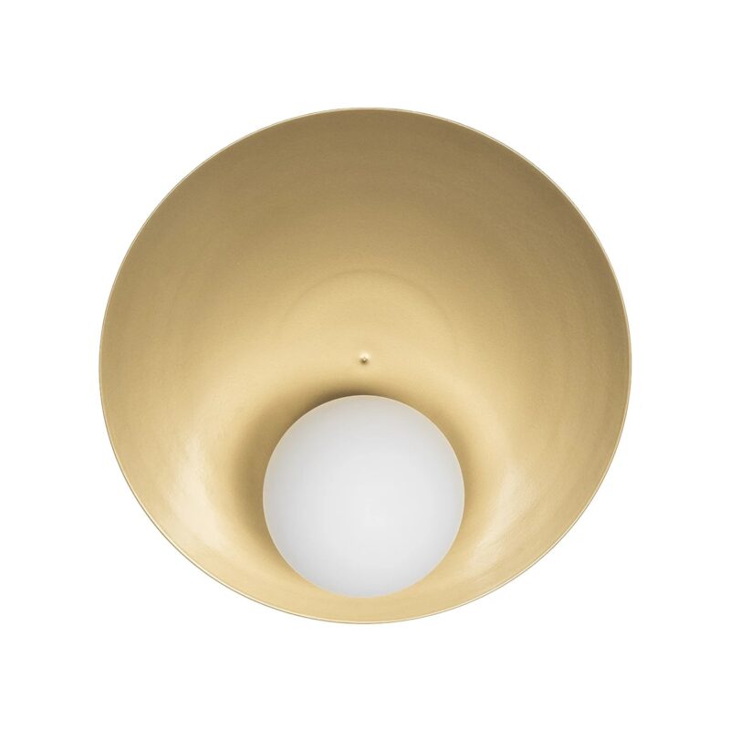 GLOBOSTAR® PLATO 203-0278 Vintage Φωτιστικό Τοίχου – Απλίκα με Ντουί 1 x E14 AC 220-240V IP20 – Χρυσό & Λευκό – M40 x Π19 x Υ40cm