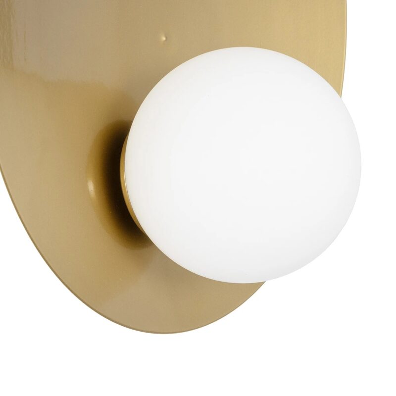 GLOBOSTAR® PLATO 203-0278 Vintage Φωτιστικό Τοίχου – Απλίκα με Ντουί 1 x E14 AC 220-240V IP20 – Χρυσό & Λευκό – M40 x Π19 x Υ40cm