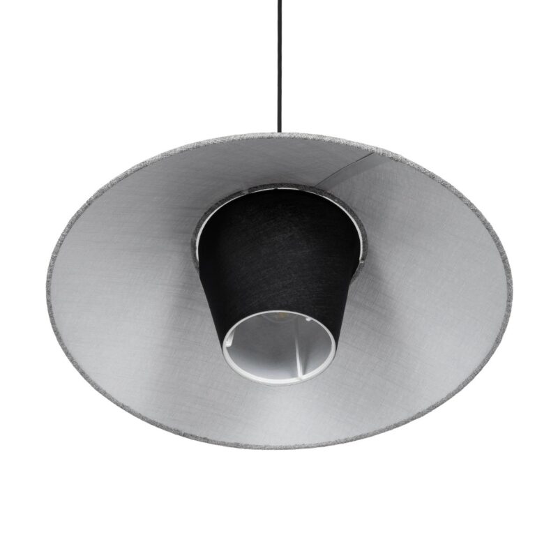 GLOBOSTAR® STORM 203-0292 Μοντέρνο Κρεμαστό Φωτιστικό Οροφής με Ντουί 1 x E27 AC 220-240V IP20 – Μαύρο & Γκρί  – Μ50 x Π50 x Υ24cm