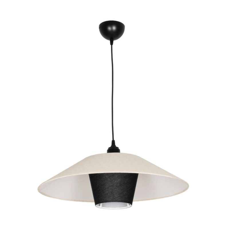 GLOBOSTAR® STORM 203-0293 Μοντέρνο Κρεμαστό Φωτιστικό Οροφής με Ντουί 1 x E27 AC 220-240V IP20 – Μαύρο &  Λευκό – Μ50 x Π50 x Υ24cm