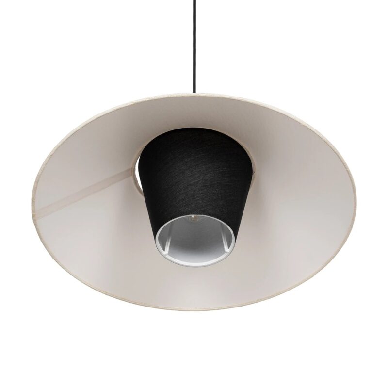 GLOBOSTAR® STORM 203-0293 Μοντέρνο Κρεμαστό Φωτιστικό Οροφής με Ντουί 1 x E27 AC 220-240V IP20 – Μαύρο &  Λευκό – Μ50 x Π50 x Υ24cm