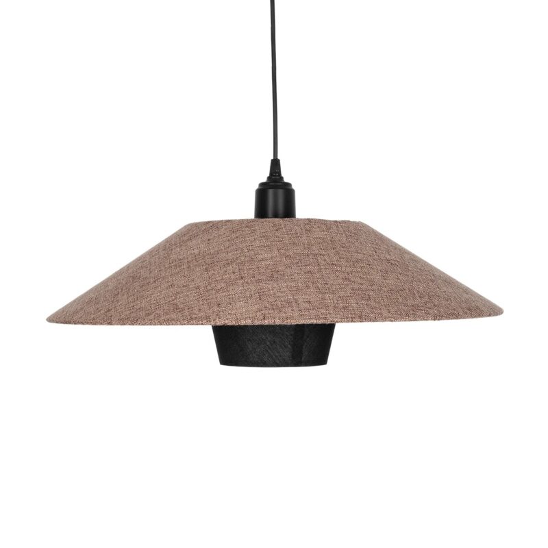 GLOBOSTAR® STORM 203-0294 Μοντέρνο Κρεμαστό Φωτιστικό Οροφής με Ντουί 1 x E27 AC 220-240V IP20 – Μαύρο &  Μπεζ – Μ50 x Π50 x Υ24cm