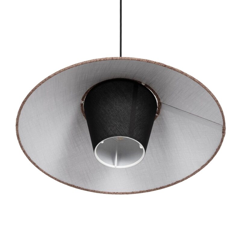 GLOBOSTAR® STORM 203-0294 Μοντέρνο Κρεμαστό Φωτιστικό Οροφής με Ντουί 1 x E27 AC 220-240V IP20 – Μαύρο &  Μπεζ – Μ50 x Π50 x Υ24cm