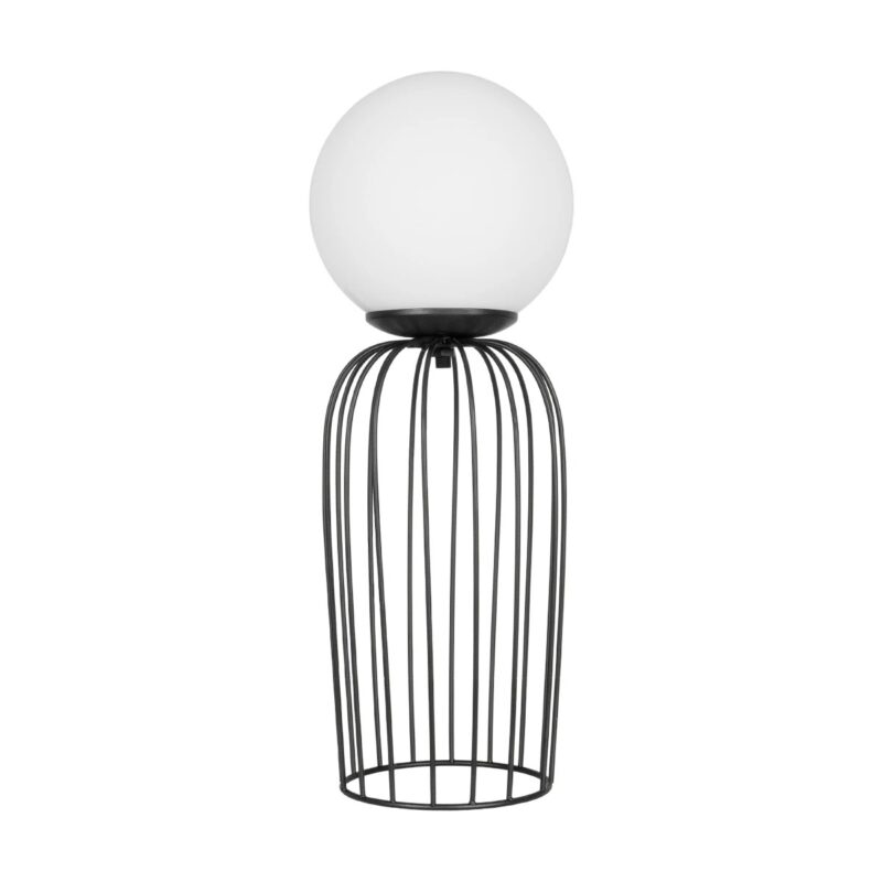 GLOBOSTAR® KAZAF 203-0295 Μοντέρνο Επιτραπέζιο Φωτιστικό Πορτατίφ με Ντουί 1 x E27 AC 220-240V IP20 – Μαύρο & Λευκό – Μ16 x Π16 x Υ40cm