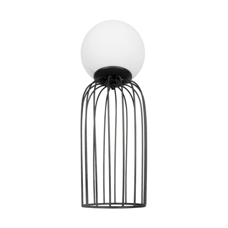 GLOBOSTAR® KAZAF 203-0295 Μοντέρνο Επιτραπέζιο Φωτιστικό Πορτατίφ με Ντουί 1 x E27 AC 220-240V IP20 – Μαύρο & Λευκό – Μ16 x Π16 x Υ40cm