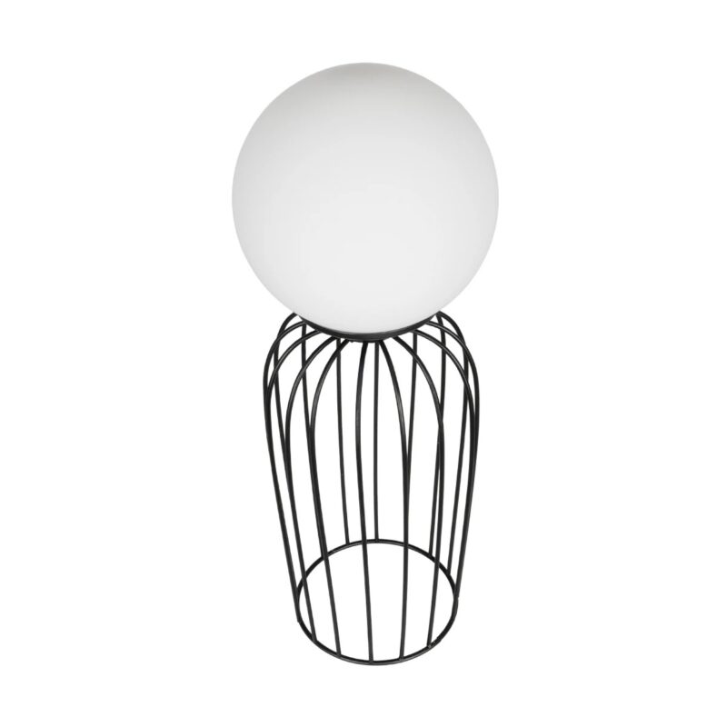 GLOBOSTAR® KAZAF 203-0295 Μοντέρνο Επιτραπέζιο Φωτιστικό Πορτατίφ με Ντουί 1 x E27 AC 220-240V IP20 – Μαύρο & Λευκό – Μ16 x Π16 x Υ40cm