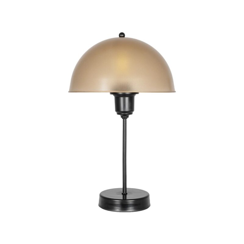 GLOBOSTAR® GAZETA 203-0297 Μοντέρνο Επιτραπέζιο Φωτιστικό Πορτατίφ με Ντουί 1 x E27 AC 220-240V IP20 – Μαύρο & Καφέ – Μ25 x Π25 x Υ39cm