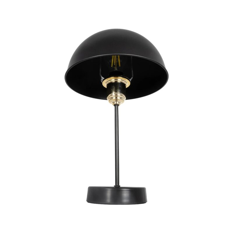 GLOBOSTAR® GAZETA 203-0298 Μοντέρνο Επιτραπέζιο Φωτιστικό Πορτατίφ με Ντουί 1 x E27 AC 220-240V IP20 – Μαύρο & Χρυσό – Μ25 x Π25 x Υ39cm