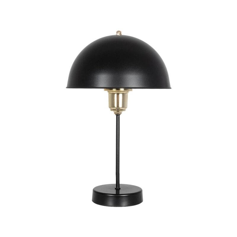 GLOBOSTAR® GAZETA 203-0299 Μοντέρνο Επιτραπέζιο Φωτιστικό Πορτατίφ με Ντουί 1 x E27 AC 220-240V IP20 – Μαύρο & Χρυσό – Μ25 x Π25 x Υ39cm