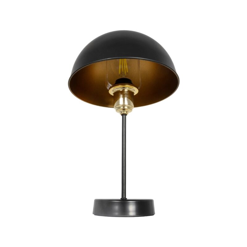 GLOBOSTAR® GAZETA 203-0299 Μοντέρνο Επιτραπέζιο Φωτιστικό Πορτατίφ με Ντουί 1 x E27 AC 220-240V IP20 – Μαύρο & Χρυσό – Μ25 x Π25 x Υ39cm