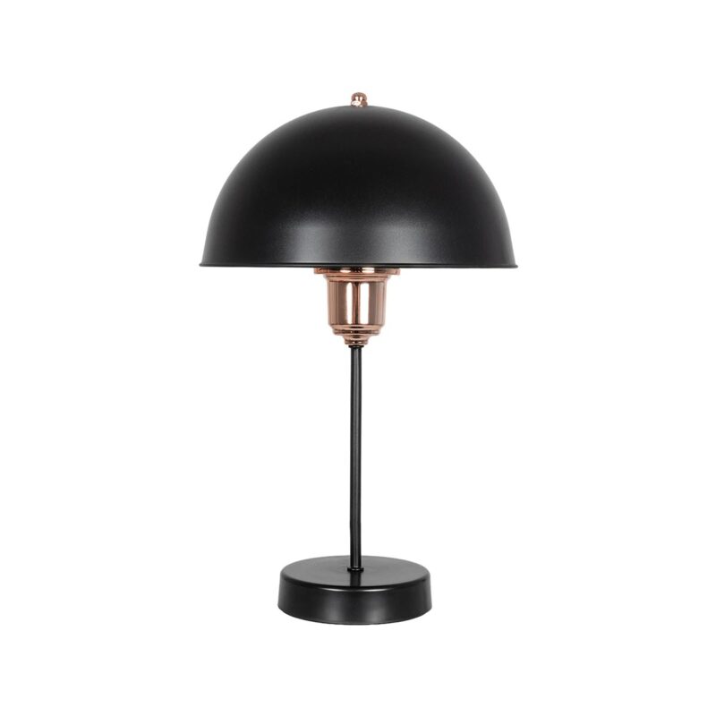 GLOBOSTAR® GAZETA 203-0300 Μοντέρνο Επιτραπέζιο Φωτιστικό Πορτατίφ με Ντουί 1 x E27 AC 220-240V IP20 – Μαύρο & Μπρονζέ – Μ25 x Π25 x Υ39cm