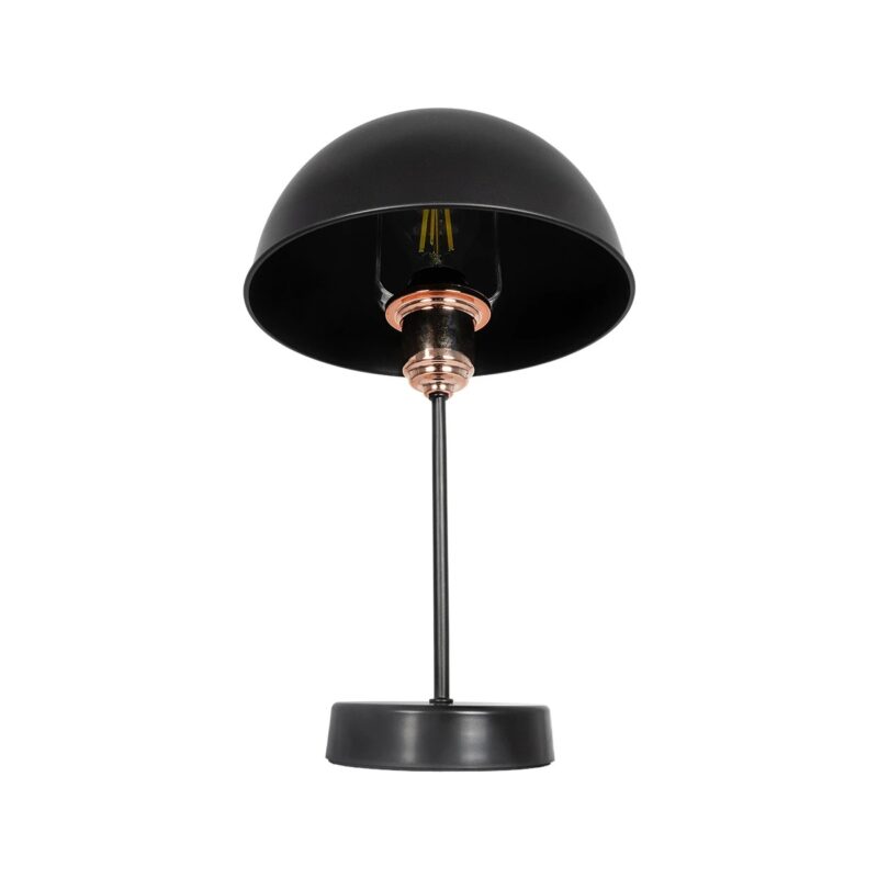 GLOBOSTAR® GAZETA 203-0300 Μοντέρνο Επιτραπέζιο Φωτιστικό Πορτατίφ με Ντουί 1 x E27 AC 220-240V IP20 – Μαύρο & Μπρονζέ – Μ25 x Π25 x Υ39cm
