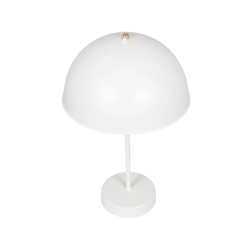 GLOBOSTAR® GAZETA 203-0302 Μοντέρνο Επιτραπέζιο Φωτιστικό Πορτατίφ με Ντουί 1 x E27 AC 220-240V IP20 – Λευκό & Χρυσό  – Μ25 x Π25 x Υ39cm