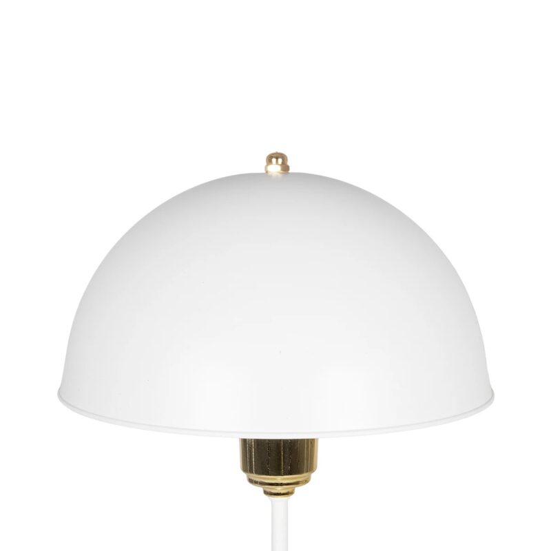 GLOBOSTAR® GAZETA 203-0302 Μοντέρνο Επιτραπέζιο Φωτιστικό Πορτατίφ με Ντουί 1 x E27 AC 220-240V IP20 – Λευκό & Χρυσό  – Μ25 x Π25 x Υ39cm