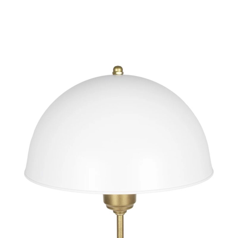 GLOBOSTAR® GAZETA 203-0303 Μοντέρνο Επιτραπέζιο Φωτιστικό Πορτατίφ με Ντουί 1 x E27 AC 220-240V IP20 – Λευκό & Μπρονζέ  – Μ25 x Π25 x Υ39cm