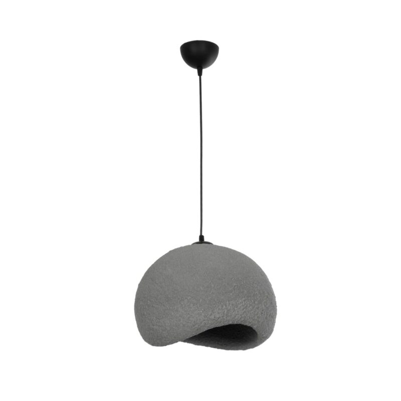 GLOBOSTAR® STONE 204-0122 Μοντέρνο Κρεμαστό Φωτιστικό Οροφής με Ντουί 1 x E27 AC 220-240V IP20 – Γκρι – Μ35 x Π31 x Υ26cm
