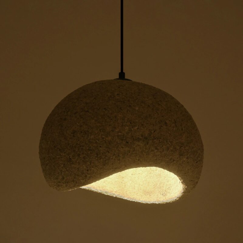 GLOBOSTAR® STONE 204-0123 Μοντέρνο Κρεμαστό Φωτιστικό Οροφής με Ντουί 1 x E27 AC 220-240V IP20 – Γκρι- Μ35 x Π31 x Υ26cm