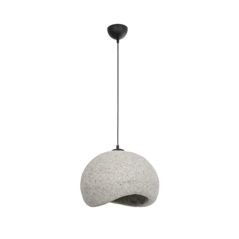GLOBOSTAR® STONE 204-0123 Μοντέρνο Κρεμαστό Φωτιστικό Οροφής με Ντουί 1 x E27 AC 220-240V IP20 – Γκρι- Μ35 x Π31 x Υ26cm