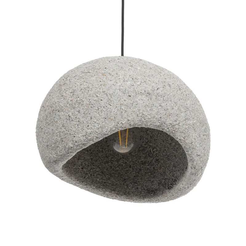 GLOBOSTAR® STONE 204-0123 Μοντέρνο Κρεμαστό Φωτιστικό Οροφής με Ντουί 1 x E27 AC 220-240V IP20 – Γκρι- Μ35 x Π31 x Υ26cm