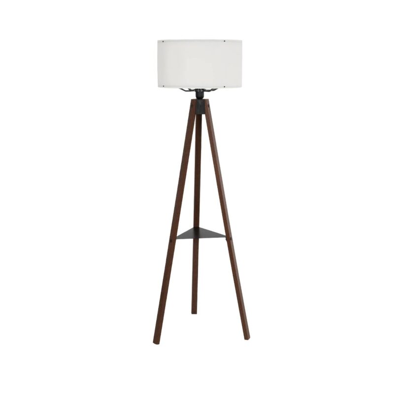 GLOBOSTAR® SHELF 204-0129 Μοντέρνο Επιδαπέδιο Φωτιστικό με Ντουί 1 x E27 AC 220-240V IP20 – Καφέ & Μπεζ – Μ45 x Π45 x Υ135cm