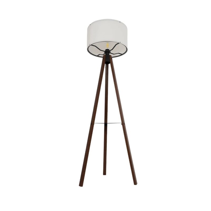 GLOBOSTAR® SHELF 204-0129 Μοντέρνο Επιδαπέδιο Φωτιστικό με Ντουί 1 x E27 AC 220-240V IP20 – Καφέ & Μπεζ – Μ45 x Π45 x Υ135cm
