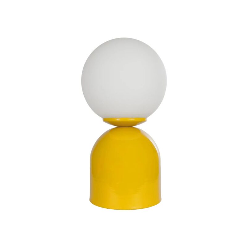 GLOBOSTAR® MAGIC 204-0131 Μοντέρνο Επιτραπέζιο Φωτιστικό Πορτατίφ με Ντουί 1 x E14 AC 220-240V IP20 – Κίτρινο & Λευκό – Μ15 x Π15 x Υ28cm