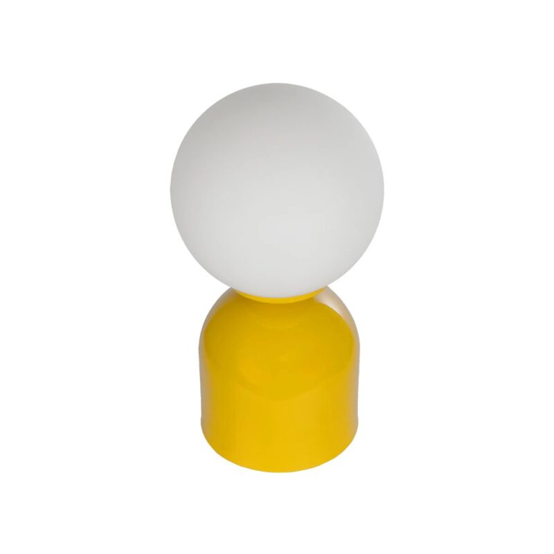 GLOBOSTAR® MAGIC 204-0131 Μοντέρνο Επιτραπέζιο Φωτιστικό Πορτατίφ με Ντουί 1 x E14 AC 220-240V IP20 – Κίτρινο & Λευκό – Μ15 x Π15 x Υ28cm