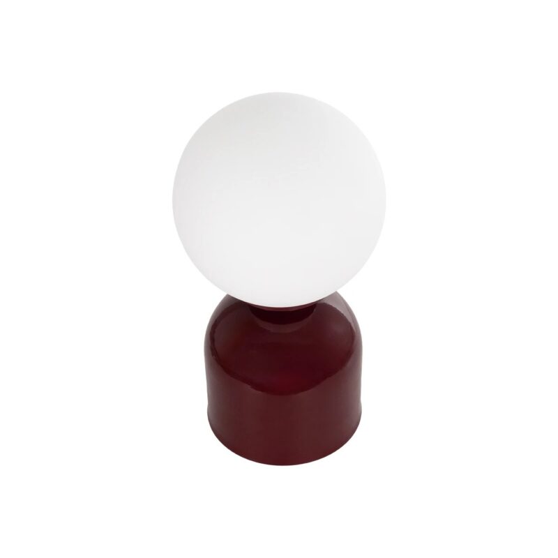GLOBOSTAR® MAGIC 204-0135 Μοντέρνο Επιτραπέζιο Φωτιστικό Πορτατίφ με Ντουί 1 x E14 AC 220-240V IP20 – Κόκκινο & Λευκό – Μ15 x Π15 x Υ28cm