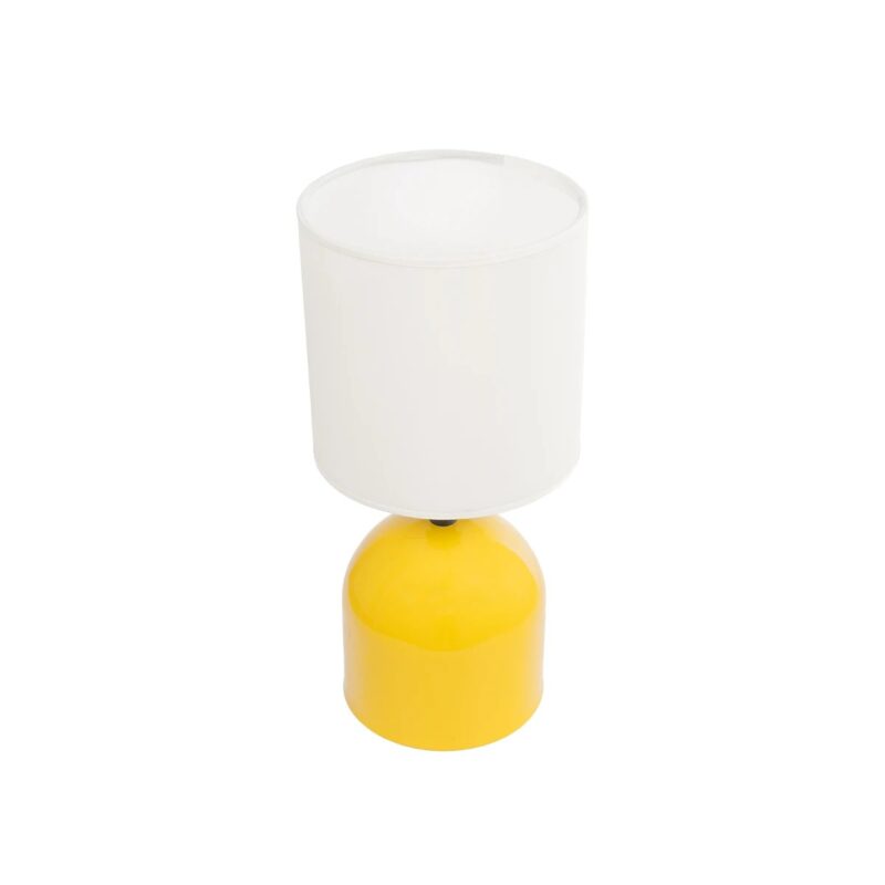 GLOBOSTAR® LOREN 204-0137 Μοντέρνο Επιτραπέζιο Φωτιστικό Πορτατίφ με Ντουί 1 x E14 AC 220-240V IP20 – Κίτρινο & Μπεζ – Μ15,5 x Π15,5 x Υ33cm
