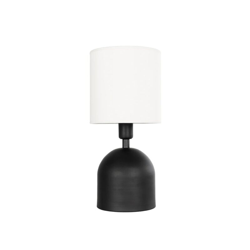 GLOBOSTAR® LOREN 204-0138 Μοντέρνο Επιτραπέζιο Φωτιστικό Πορτατίφ με Ντουί 1 x E14 AC 220-240V IP20 – Μαύρο & Εκρού – Μ15,5 x Π15,5 x Υ33cm