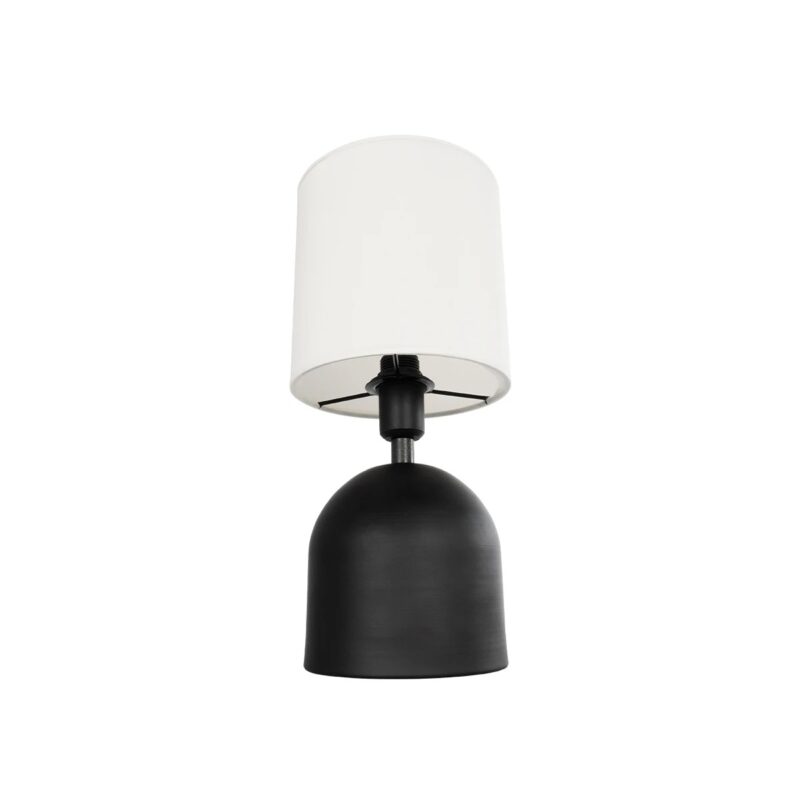 GLOBOSTAR® LOREN 204-0138 Μοντέρνο Επιτραπέζιο Φωτιστικό Πορτατίφ με Ντουί 1 x E14 AC 220-240V IP20 – Μαύρο & Εκρού – Μ15,5 x Π15,5 x Υ33cm