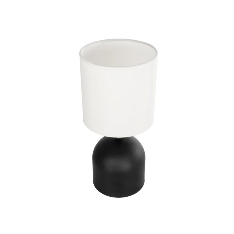 GLOBOSTAR® LOREN 204-0138 Μοντέρνο Επιτραπέζιο Φωτιστικό Πορτατίφ με Ντουί 1 x E14 AC 220-240V IP20 – Μαύρο & Εκρού – Μ15,5 x Π15,5 x Υ33cm