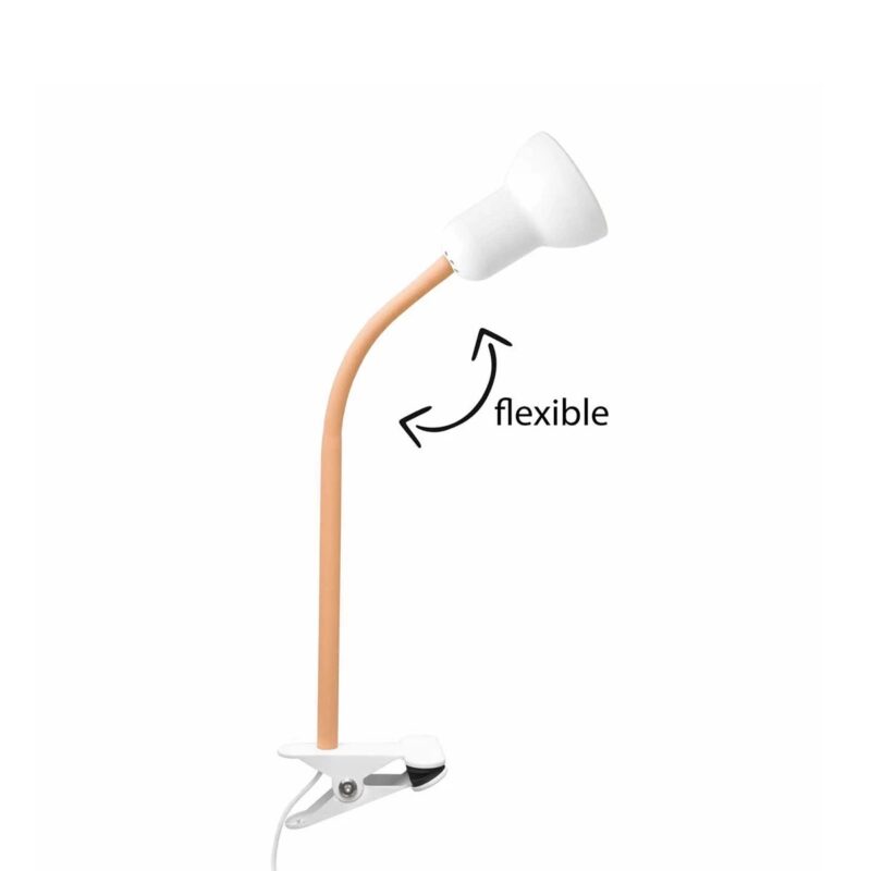 GLOBOSTAR® TAVOLO 204-0151 Παιδικό Επιτραπέζιο Φωτιστικό Πορτατίφ με Ντουί 1 x E14 AC 220-240V IP20 – Πορτοκαλί & Λευκό – Μ11 x Π9 x Υ35cm