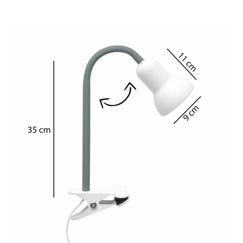 GLOBOSTAR® TAVOLO 204-0152 Παιδικό Επιτραπέζιο Φωτιστικό Πορτατίφ με Ντουί 1 x E14 AC 220-240V IP20 – Πράσινο & Λευκό – Μ11 x Π9 x Υ35cm