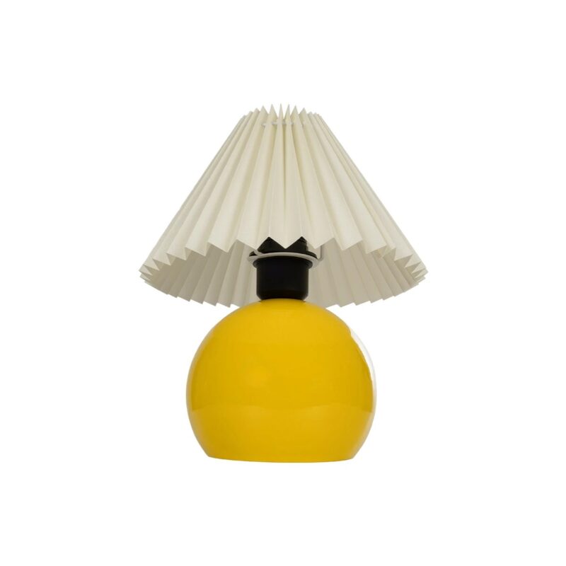 GLOBOSTAR® LISBON 204-0155 Μοντέρνο Επιτραπέζιο Φωτιστικό Πορτατίφ με Ντουί 1 x E27 AC 220-240V IP20 – Κίτρινο & Μπεζ – Μ24 x Π24 x Υ28cm