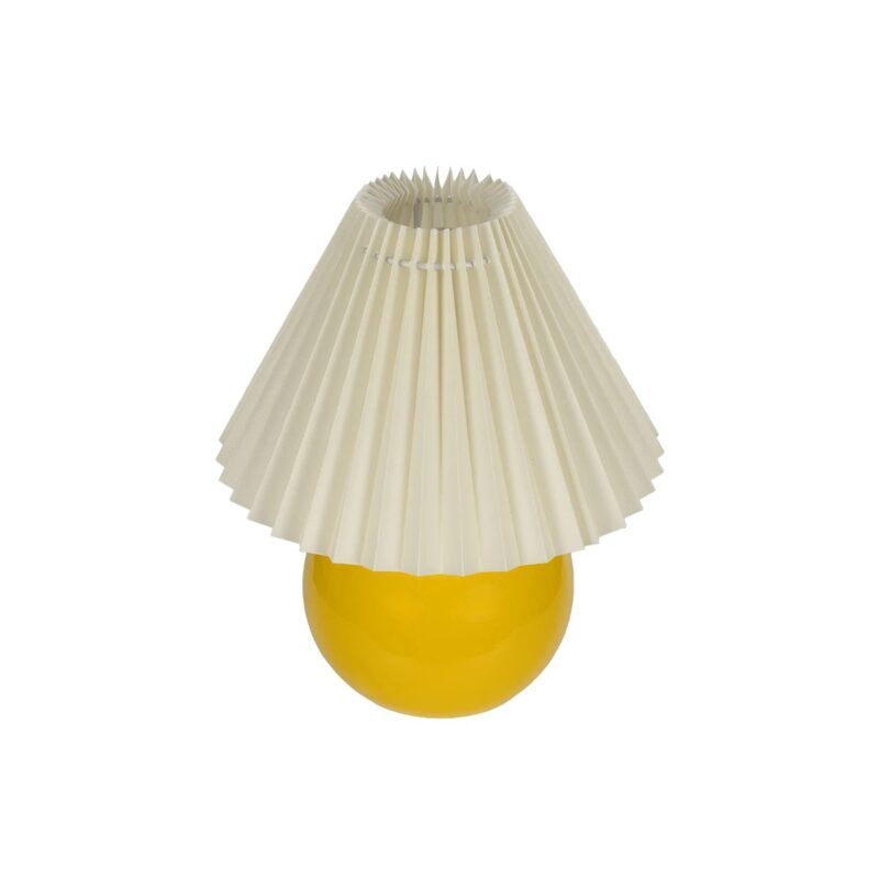 GLOBOSTAR® LISBON 204-0155 Μοντέρνο Επιτραπέζιο Φωτιστικό Πορτατίφ με Ντουί 1 x E27 AC 220-240V IP20 – Κίτρινο & Μπεζ – Μ24 x Π24 x Υ28cm