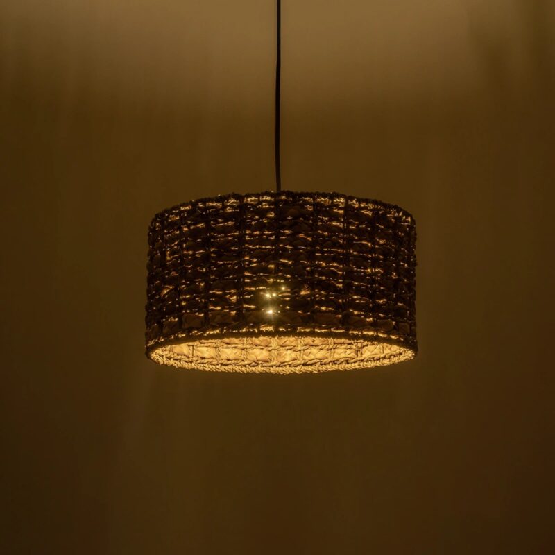GLOBOSTAR® POMEGRANDE 204-0157 Boho Κρεμαστό Φωτιστικό Οροφής με Ντουί 1 x E27 AC 220-240V IP20 – Μπεζ – Μ31 x Π31 x Υ18cm