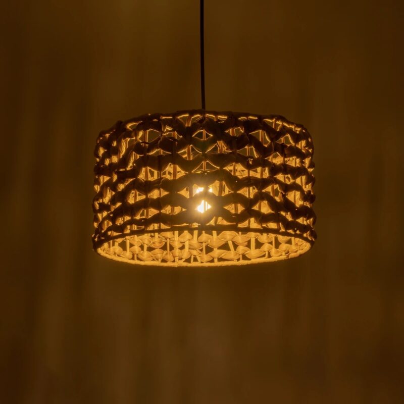 GLOBOSTAR® SAND 204-0160 Boho Κρεμαστό Φωτιστικό Οροφής με Ντουί 1 x E27 AC 220-240V IP20 – Καφέ – Μ30 x Π30 x Υ19cm