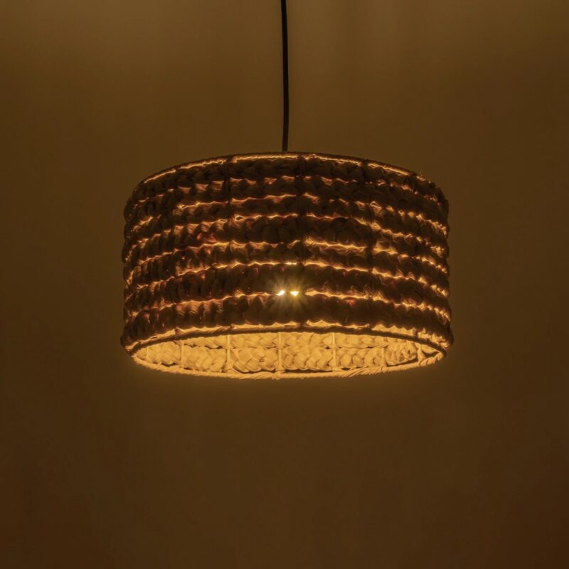 GLOBOSTAR® POMEGRANDE 204-0161 Boho Κρεμαστό Φωτιστικό Οροφής με Ντουί 1 x E27 AC 220-240V IP20 – Μπεζ – Μ32 x Π32 x Υ19cm
