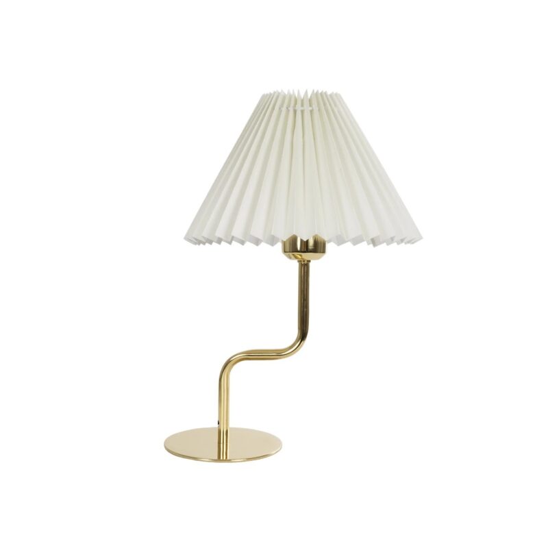 GLOBOSTAR® LIVL 204-0169 Μοντέρνο Επιτραπέζιο Φωτιστικό Πορτατίφ με Ντουί 1 x E27 AC 220-240V IP20 – Χρυσό & Μπεζ – Μ22 x Π22 x Υ34cm