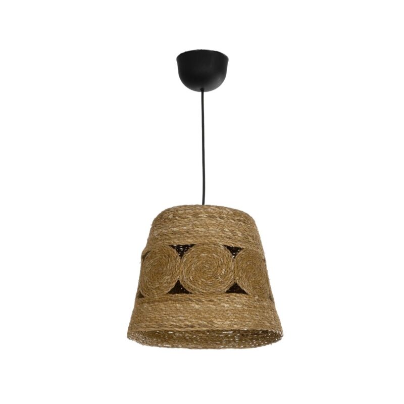 GLOBOSTAR® PANIER 204-0170 Boho Κρεμαστό Φωτιστικό Οροφής με Ντουί 1 x E27 AC 220-240V IP20 – Μπεζ – Μ32 x Π32 x Υ30cm