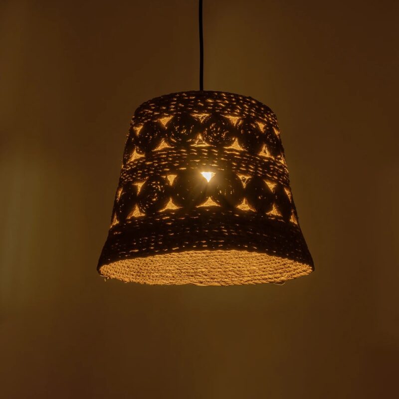 GLOBOSTAR® PANIER 204-0171 Boho Κρεμαστό Φωτιστικό Οροφής με Ντουί 1 x E27 AC 220-240V IP20 – Μπεζ – Μ32 x Π32 x Υ30cm