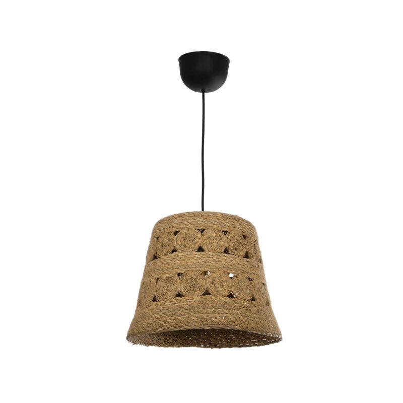 GLOBOSTAR® PANIER 204-0171 Boho Κρεμαστό Φωτιστικό Οροφής με Ντουί 1 x E27 AC 220-240V IP20 – Μπεζ – Μ32 x Π32 x Υ30cm