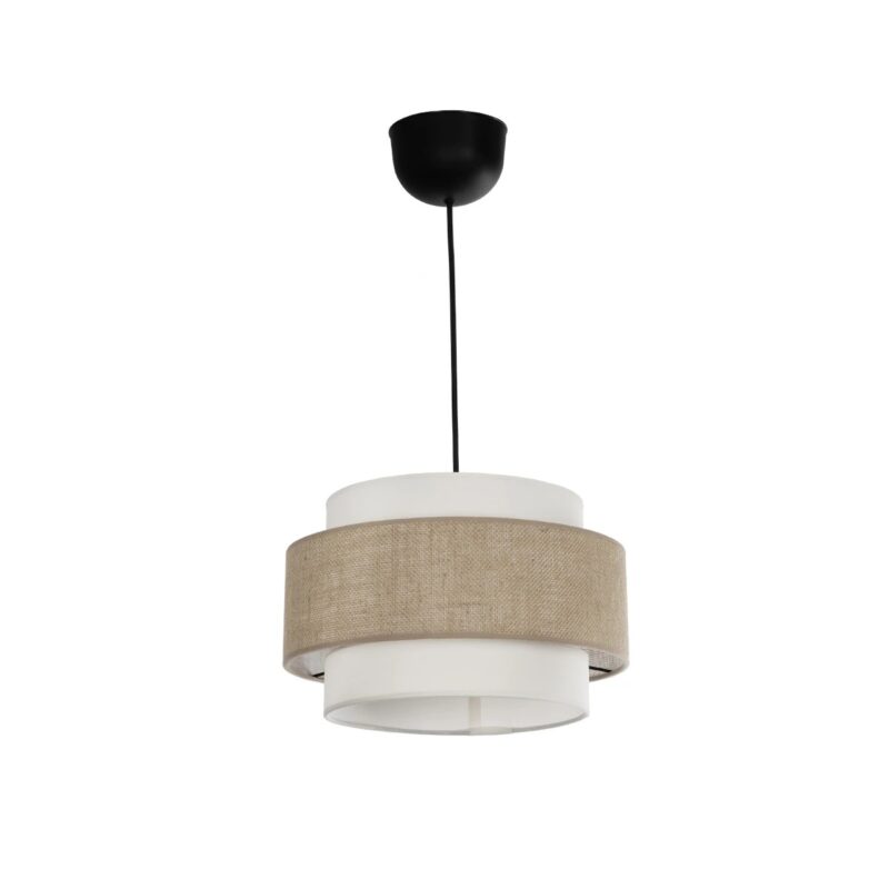 GLOBOSTAR® SOHO 204-0172 Μοντέρνο Κρεμαστό Φωτιστικό Οροφής με Ντουί 1 x E27 AC 220-240V IP20 – Καφέ & Μπεζ – Μ30 x Π30 x Υ20cm