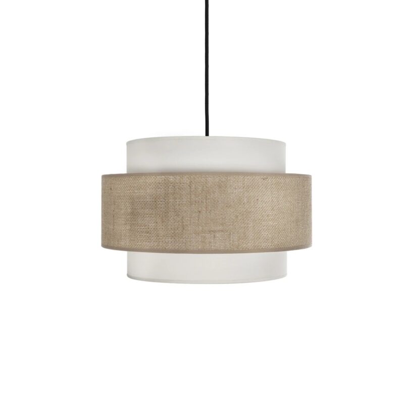 GLOBOSTAR® SOHO 204-0172 Μοντέρνο Κρεμαστό Φωτιστικό Οροφής με Ντουί 1 x E27 AC 220-240V IP20 – Καφέ & Μπεζ – Μ30 x Π30 x Υ20cm